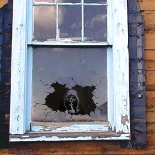 Happy Halloween Wall Floor Sticker Horror Wall Stickers Silent Skull Sticker Car Window Home Decoration Decal Decor Party