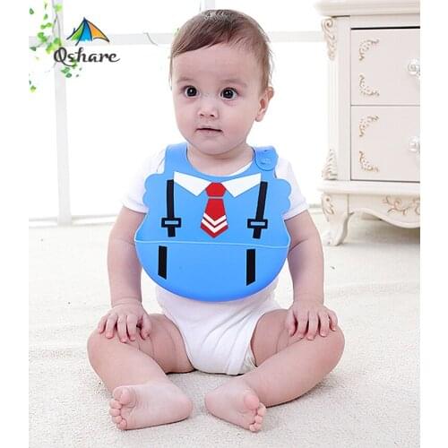 Newborn Baby Silicone Bibs Cartoon Prints Waterproof Burp Bib For Toddler Feeding