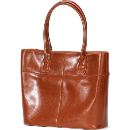 Genuine Leather Handbag Women Large Capacity Tote Bag Vintage High Quality Daily Work Office Hand Bag Female Big Shoulder Bags