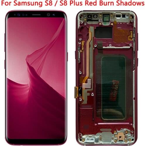 Super Amoled S8 LCD For Samsung Galaxy S8 Plus LCD Screen Frame Display Assembly SM-G950F G955F LCD Screen With Red Burn Shadows