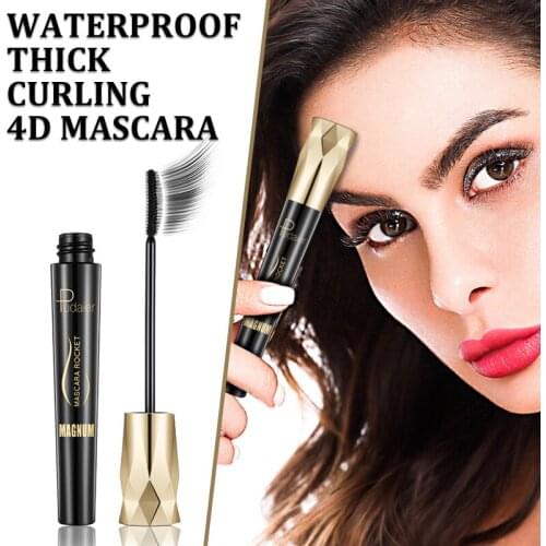 2021 Crown Mascara 4D Silk Fiber Waterproof Thick Lengthening Mascara No Clumping Smudge Proof Eyelashes SANA889