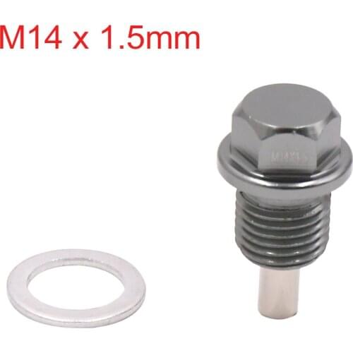 Uxcell M14 x 1.5mm Thread Gray Magnetic Auto Car Oil Pan Drain Bolt Kit w Washer
