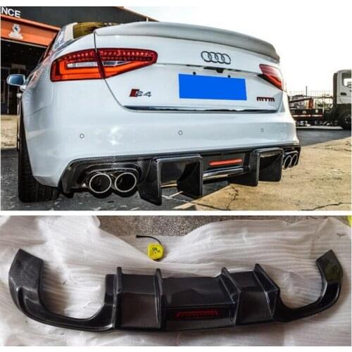 High Quality REAL CARBON FIBER REAR BUMPER TRUNK LIP SPOILER DIFFUSER For Audi A4 S4 Sline B8.5 2013 2014 2015 2016