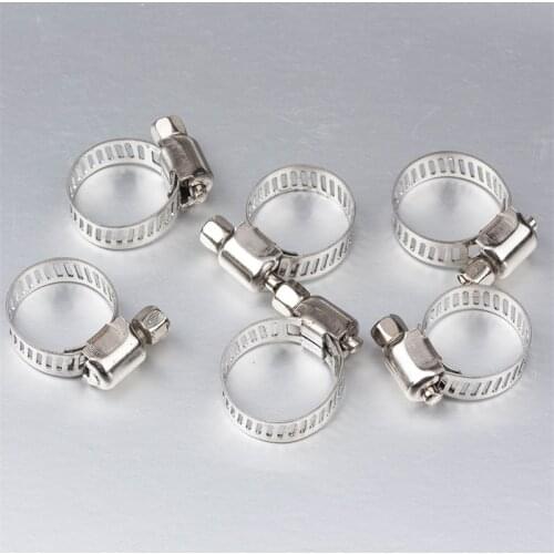 10pcs Stainless Steel Drive Hose Clamp Tri Clamp Adjustable Fuel Line Pipe Worm Gear Clip Clamp Tube Fasterner Clip