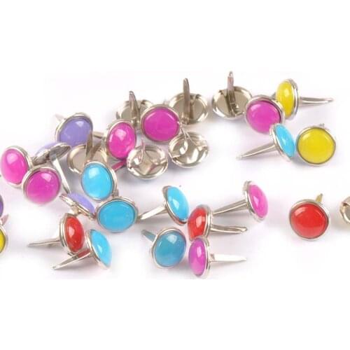 Jelly Color Mix Round Fastener Brads Embellishment For Scrapbook Supplies Metal Crafts DIY handmade Shoes Decor 30pcs 13mm c2155