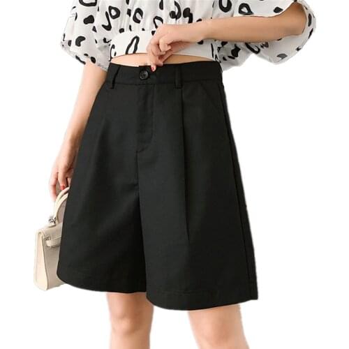 Plus Size Bermuda Shorts Female High Waist Casual Summer Suits Shorts Female Straight Vintage Women Shorts