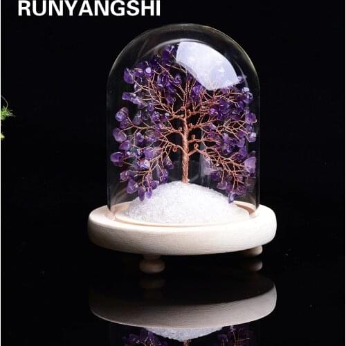 1pc Natural amethyst flower house immortal flower Purple crystal tree Specimen Lucky tree Healing Christmas decorator