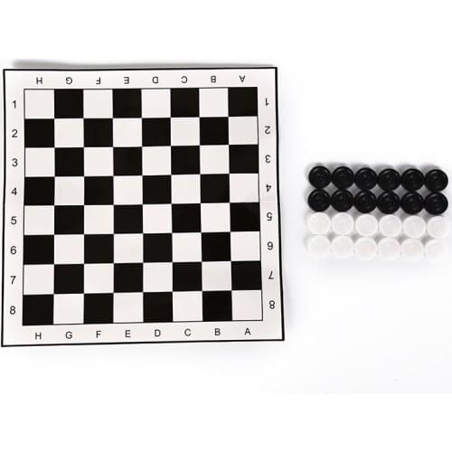 24PCS/Set International Checkers Size 33*33cm Game Board+ 24pcs Chess Portable Folding Plastic Chess