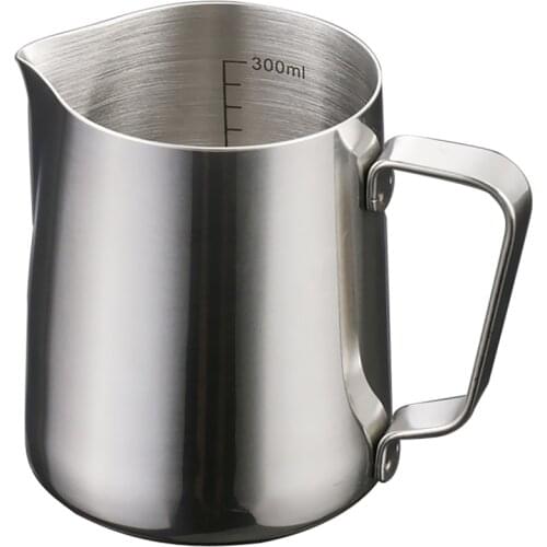 350ml ,600ml Kitchen Stainless Steel Coffee Frothing Milk Tea Latte Jug With Scale Molded Pouring Spout Sturdy Handle