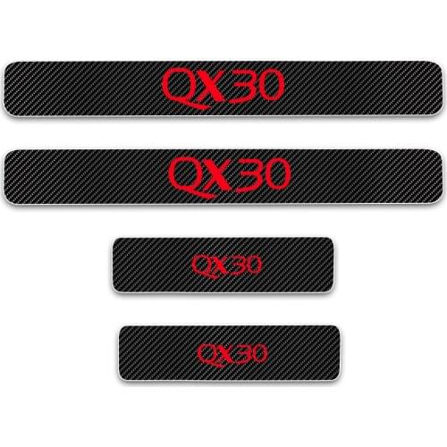 For Infiniti QX30 Car Door Threshold Plate Door Sills Door Sill Scuff Plate 4D Carbon Fiber Vinyl Sticker Car Accessories 4Pcs