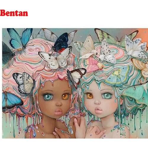 5D DIY Diamond Painting Full square Cartoon butterfly girl Mosaic Diamond Embroidery Handmade Gift Cross Stitch Home Decor