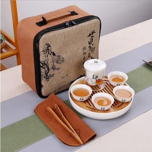 Tea set Include 1 Pot 4 Cup,High quality elegant gaiwan,Beautiful and easy teapot kettle and teacup,Travel kettle,free shipping