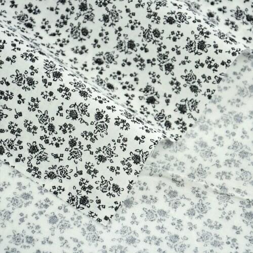 Cotton Fabric 2016 Small Black Flower Printed Sewing Pre-cut Fat Quarter Lovely Designs Tissue Crafts Dolls FabricCM Patchwork