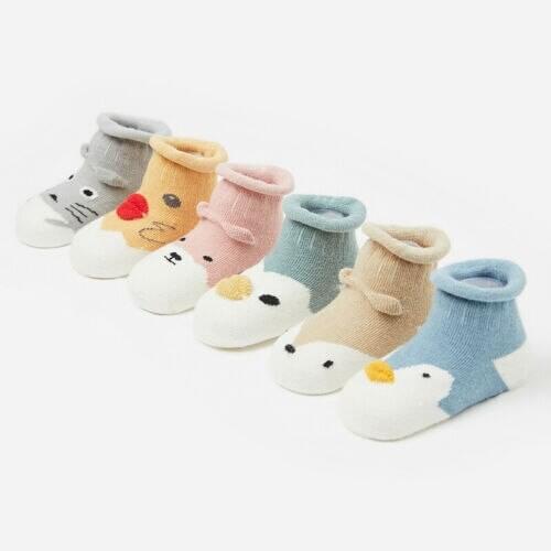 0-3Y Newborn Baby Cotton Socks Soft Anti-slip Lovely Cartoon Short Socks Soft Spring Autumn Stretchy Ankle Socks Leg Warmer