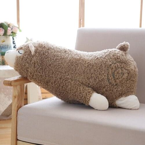 Dorimytrader Pop Lovely Soft Lying Animal Alpaca Plush Toy Cartoon Sheep Doll Sleeping Pillow Baby Gift Decoration 24inch 60cm