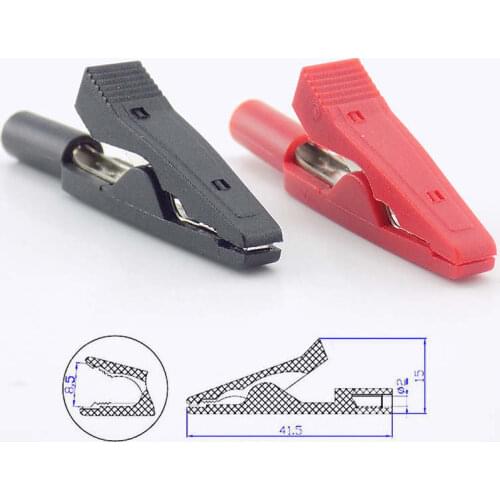 Battery Test Clip Insulated Alligator Clip 2mm Banana Female Adapter Multimeter Pen Cable Probes Crocodile Test Probe