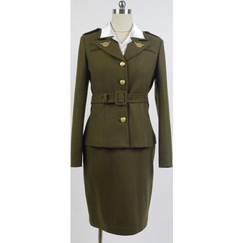 Captain Cosplay The First Agent Peggy Carter Suit Carnival Cosplay Halloween Carnival Full Set Uniform Costume