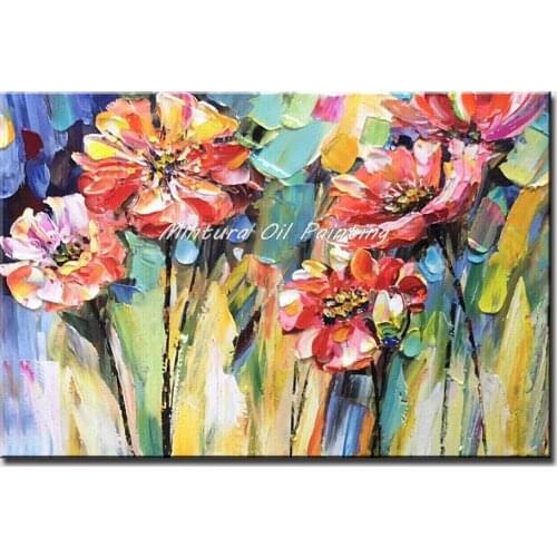 Mintura Handpainted Oil Paintings On Canvas Red Plum Blossom Home Decoration Office Decor Morden Canvas Art Plant Draw No Framed