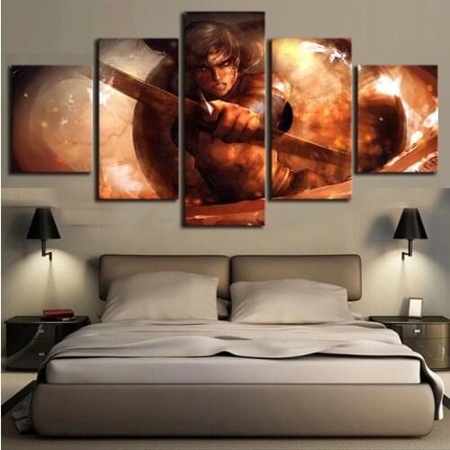 Canvas Painting Art HD Printing Poster 5 Panel Tomb Raider Game Home Decor Modern Living Room Modular Framework