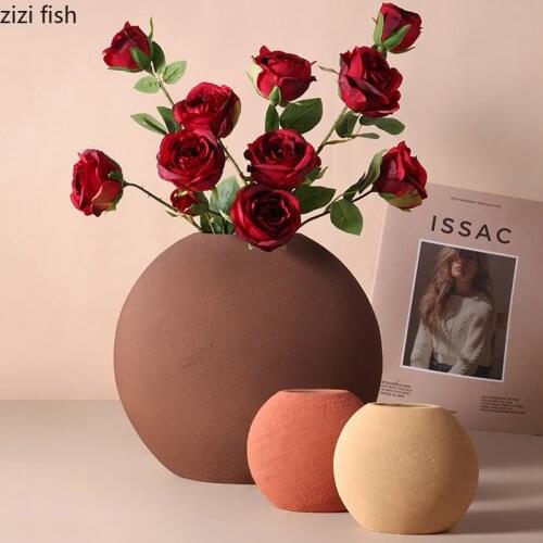 Nordic Minimalist Vases for Flowers Ceramic Vases Floral Flowers Arrangement Porcelain Crafts Home Decoration Accessories Modern
