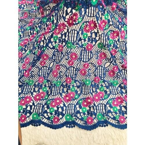 New Style Africa Lace Fabric 2021 High Quality Lace Water Soluble Embroidered Fashion Soft Lace Fabric 5 Yards