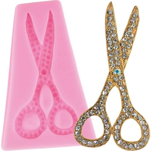 Scissors Silicone Molds Fondant Cake Decorating Tools Cupcake Topper Candy Chocolate Gumpaste Mould Polymer Clay Jewelry Moulds