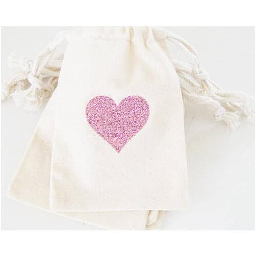 Personalized valentine heart wedding Party Hangover Kit jewelry favor muslin Bags Bachelorette hen bridal shower favors