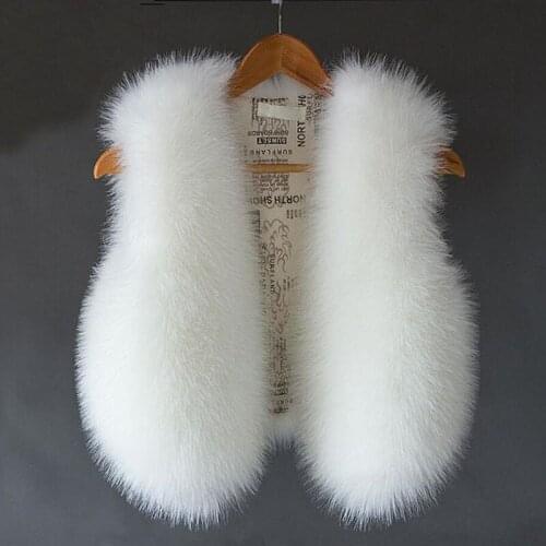Savabien Women Winter Warm Furry Faux Fur Vest Elegant Short White Faux Fur Coat 2019 New Fashion Fake Fur Jacket Streetwear