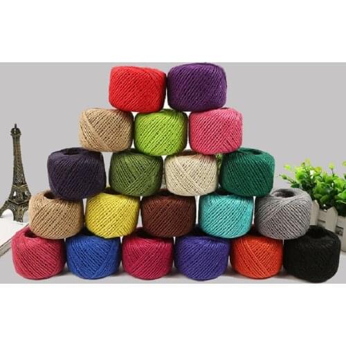 DIY 2MM Wrap Gift Link Paper Tag Jute Burlap Ribbon Twine Rope Cord String Jewelry Gift Package Decor