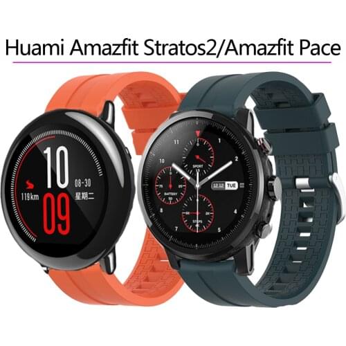 Sport Silicone Watchband Strap for Xiaomi Huami Amazfit Pace/ Stratos 2 2S/GTR 47mm Watch Band Belt for Huawei honor magic 2