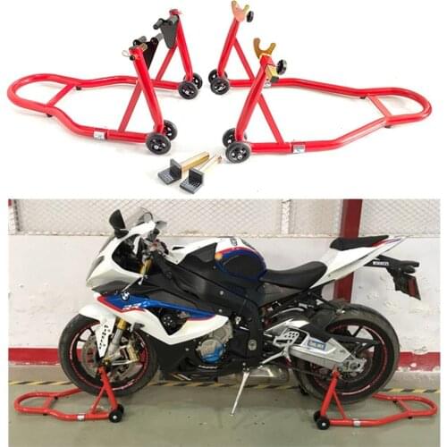 Motorcycle Bike Stand Front & Rear Wheel Support Frame Stand for Auto Bike Shop Repairing Tool