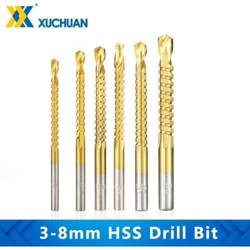 HSS Drill Bit 3-8mm Titanium Coated Drill Bit Saw Set For Electric Drill Plastic Tool Metal Wood Drilling Hole Tools