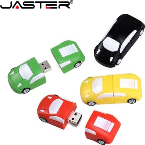 JASTER USB 2.0 cartoon car model 4 color usb flash drive 4GB 8GB 16GB 32GB 64GB 128GB pendrive plastic memory stick