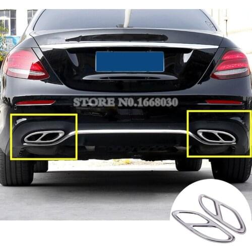 Rear Exhaust Muffler Tail Pipe Cover 2pcs For Benz E Class W213 S213 2016-2020 Car accesories interior Car decoration