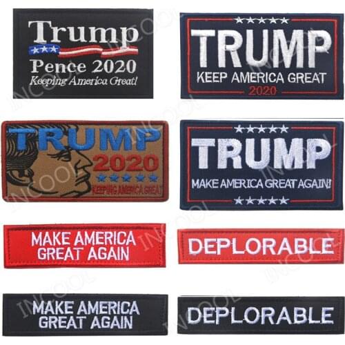Embroidery Patch Trump Keep American Great 2020 Tactical Military Patches Emblem Applique Deplorable Embroidered Badges