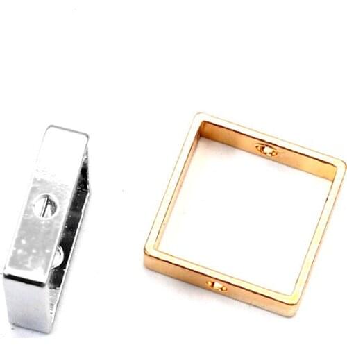 20Pcs 15x15mm Copper Square Charm Pendant Connectors For DIY Necklace Bracelet Components For Jewelry Marking Accessories