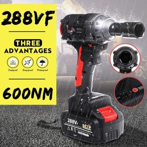 288VF Electric Wrench 600NM Brushless Impact Wrench Rechargeable Cordless lithium-ion Battery LED Light 1/2 Socket Power Tool