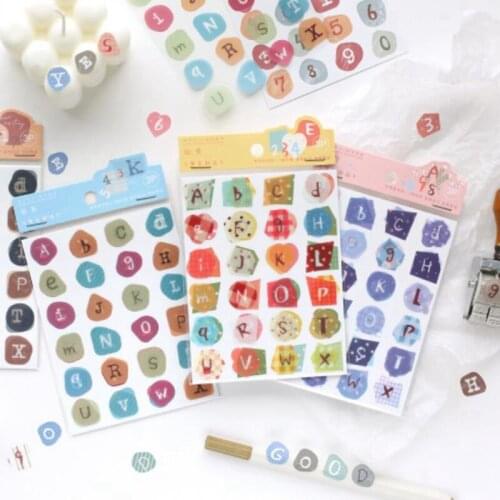 3sheets/Pack Colorful Letters Scrapbooking Paper Stickers Set Stationery DIY Craft Diary Decoration Household Supplies