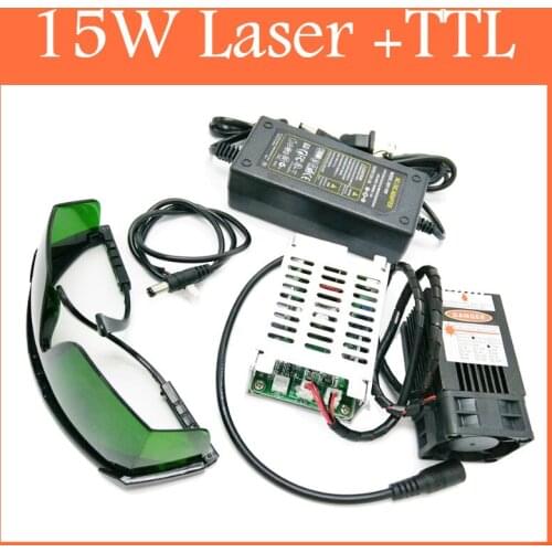 450nm 15000mW 12V High Power TTL Adjustable Focus Blue Laser Module DIY Laser engraver accessories 15W laser head