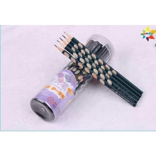 6/12/30 kid Triangular HB pencil preschool children hole pencil for kindergarten pupil children learning write correction pencil