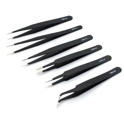 6 in 1 Anti-Static Stainless Steel Tweezers Maintenance Tools Kits Set For Phone & small electronics Repair