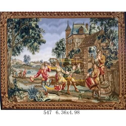 Bohemian tapestriesOld French Aubusson Tapestries Hand-woven Exquisite Runner Room Square Tapestry Yellow