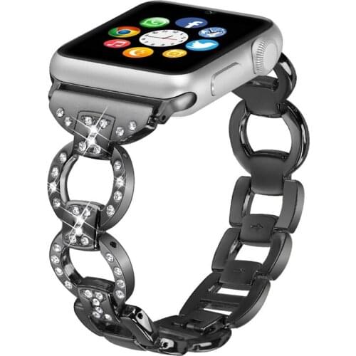 Stainless Steel link Bracelet diamond metal Buckle Strap 38 40mm For iwatch series 6/5/4/3/2/1 For Apple Watch band se 44mm 42