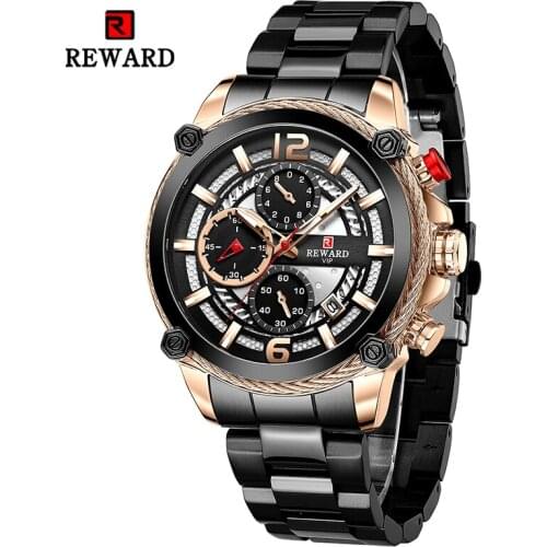 New Reward Mens Quartz Wristwatch Chronograph Luminous Waterproof Sport Watch Business Dress Wrist Watch For Men Wrist Watches