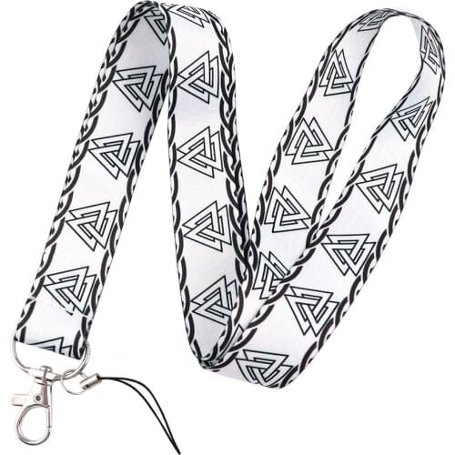ER050 Fashion Viking Rune Creative Key Chain Lanyard Gifts For Child Students Friends Phone USB Badge Holder Necklace