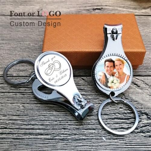 Crystal drops of glue Photo Customized Birthday Party Favor Multifunctional Bottle Opener/Keychain/Nail Clippers Wedding Gift