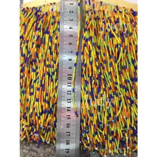 Stock tassel 5yards/bag ym191# 15 cm colorful straight pipe stock and colorful beads for sawing dress fringe trim