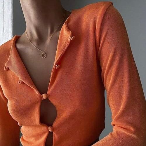 Tinastyle Double Layers Buttons Crop Tops Women Basic Clothing Long Sleeve O Neck Slim Summer T Shirt Female Casual Streetwear