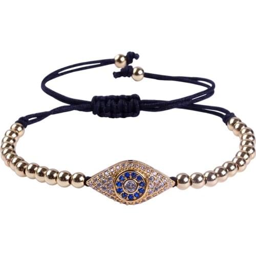 Fashion Rope Cz Evil Eye Charm Bracelets Tension Setting Stones High Quality Bracelets Friendship Pulsera Jewelry Gift BR135