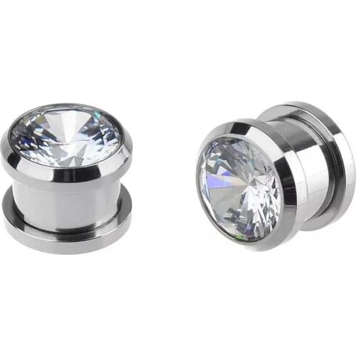 2PCS Stainless Steel Fashion Ear Plugs Tunnels Flesh Expansions Piercing Earring Gauges Ears Expanders Rings Body Jewelry gift